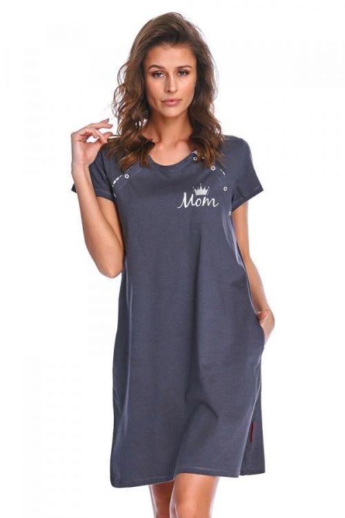 Tehotenská nočná košeľa Dn-NIGHTWEAR TCB.9992 graphite s