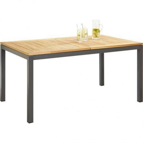 Ambia Garden ZÁHRADNÝ STÔL, drevo, kov, 150(210)/90/74 cm - antracitová, prírodné farby