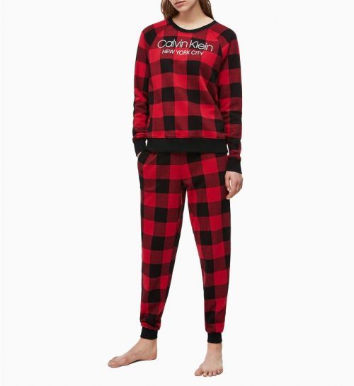 Dámska mikina QS6301E-5VJ čiernočervená - Calvin Klein čierno-červená S