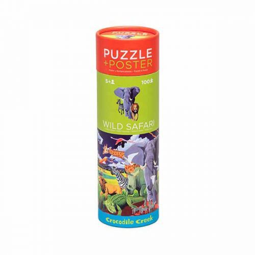 Crocodile Creek Puzzle a plagát - Divoké safari (100 dielikov)