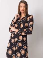 Čierne a hnedé košeľové šaty one size