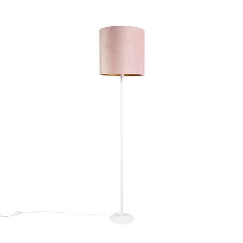 Romantická stojaca lampa biela s ružovým odtieňom 40 cm - Simplo