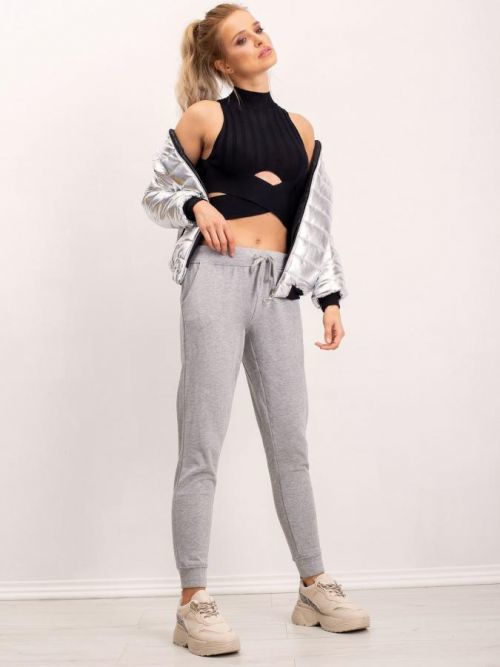 Šedé dámske tepláky L