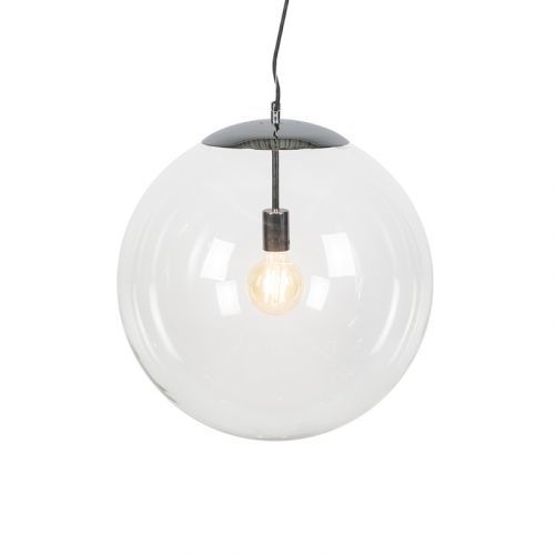 Škandinávska závesná lampa chróm s čírym sklom - Ball 50