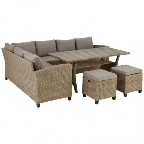 Ambia Garden TERASOVÁ SEDACIA ZOSTAVA, plast, textil - svetlohnedá