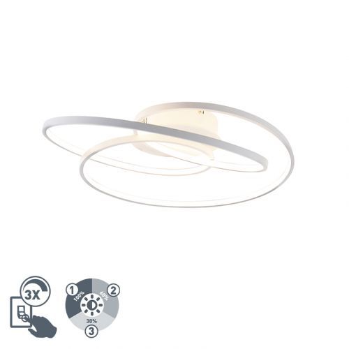 Stropná lampa biela 60 cm vrátane LED 3-stupňového stmievania - Rowin