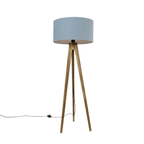 Tripod vintage hout met kap lichtblauw 50 cm - Tripod Classic