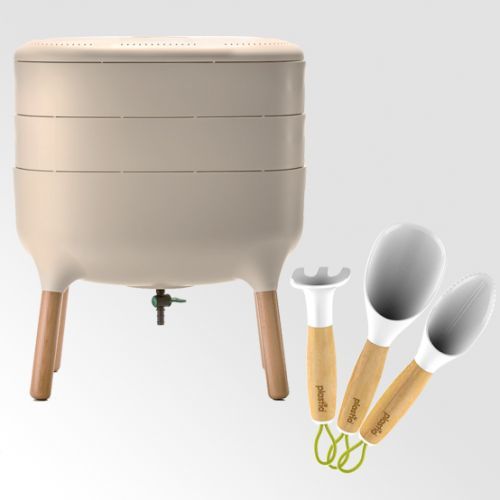 Plastia Set BÉŽOVÝ - Vermikompostér + Pestovateľsky set