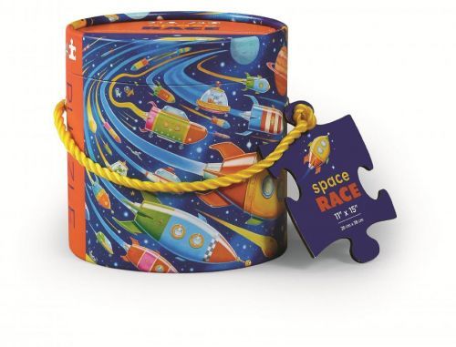 Crocodile Creek Puzzle mini tubus - Vesmírny závod (24 dielikov) / Mini Canister - Space Race