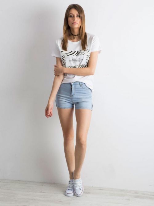 Džínsové modré kraťasy s vysokým pásom 34