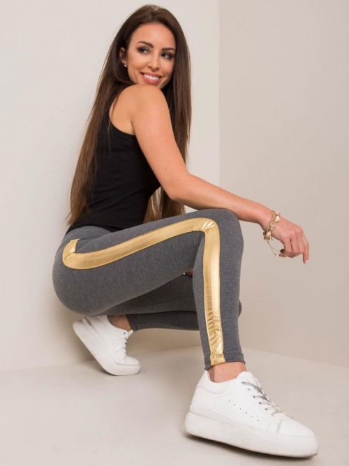 RUE PARIS Tmavo šedej a zlatej legíny L