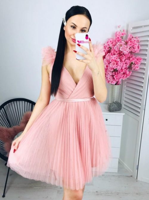Dámske šaty HM2250 - Eva-Lola tmavo ružová S