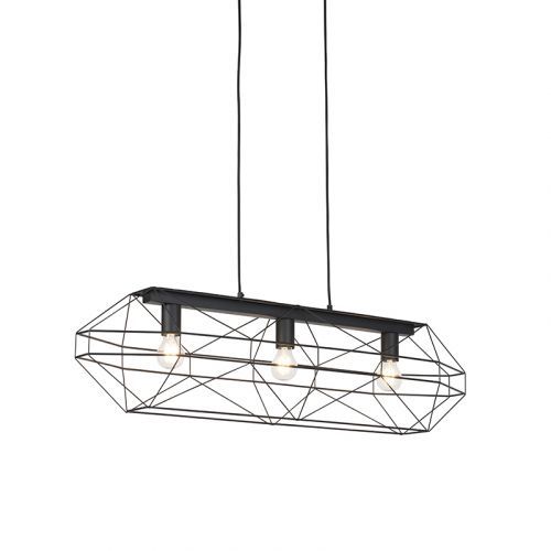Priemyselná závesná lampa čierna 3-svetlá - Korpus