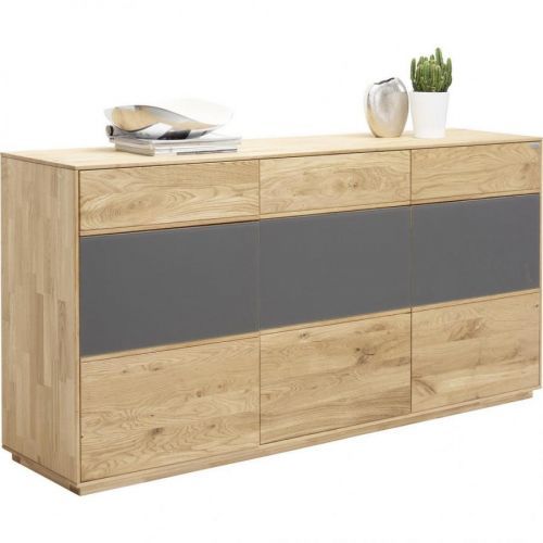 Valnatura KOMODA SIDEBOARD, dub, antracitová, farby dubu, 177/89/42 cm - antracitová, farby dubu