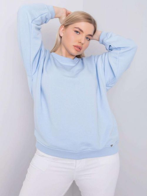 Svetlo modrá mikina plus veľkosti bez kapucne XL