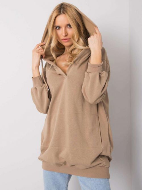 Svetlo hnedá dámska mikina s kapucňou S