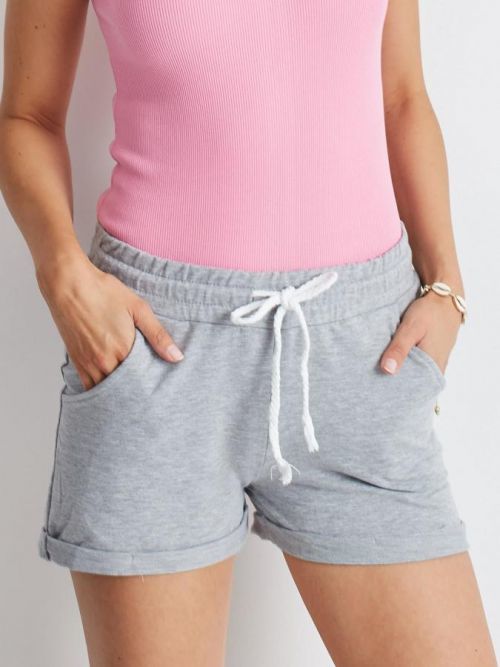 Šedé mikinové kraťasy XS