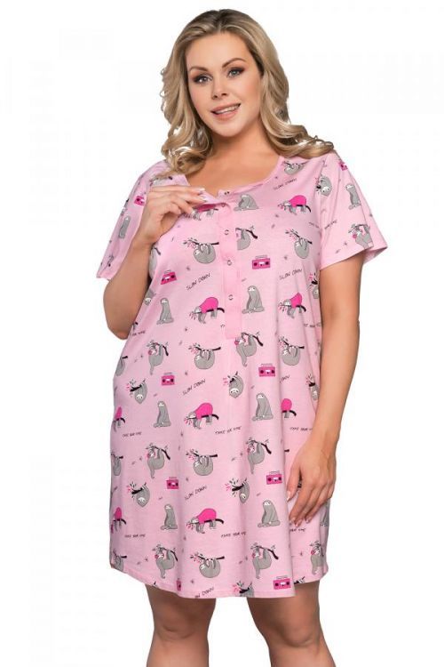 Tehotenská a dojčiace nočná košeľa Italian Fashion Orso Kr.r. růžová m