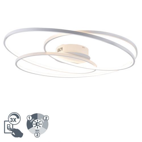 Stropná lampa biela 80 cm vrátane LED 3-stupňového stmievania - Rowin