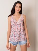 SUBLEVEL Dusty pink kvetinový top S