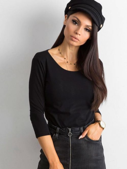 Blúzka v základnej čiernej bavlne XS