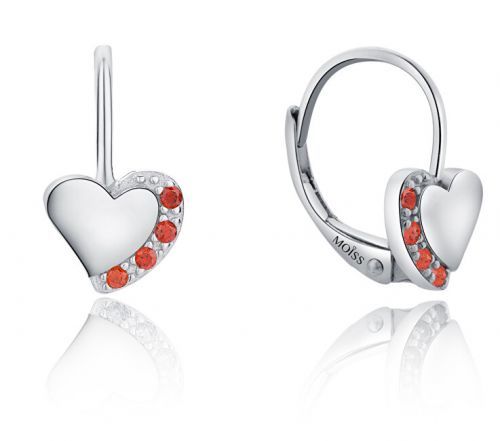 MOISS Pôvabné srdiečkové náušnice so zirkónmi E0000849