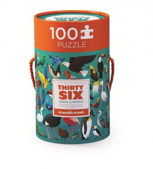 Crocodile Creek Puzzle tubus - 36 Vtákov (100 ks) / Puzzle Canister - 36 Birds (100 pcs)