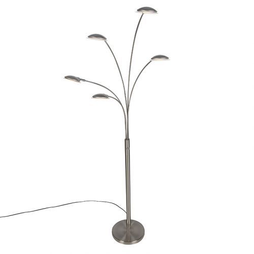 Podlahová lampa z ocele vrátane LED s dotykovým stmievačom - Sixties Trento