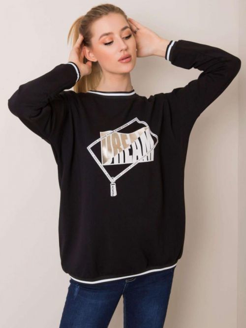 Dámska čierna mikina s potlačou one size