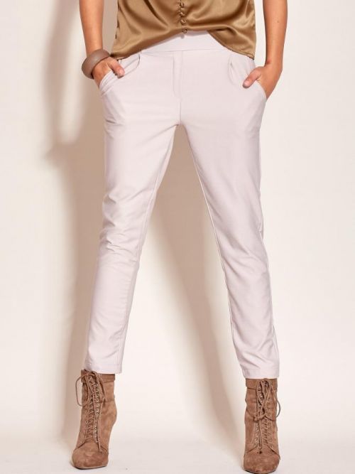 Šedé látkové nohavice so širokým opaskom S