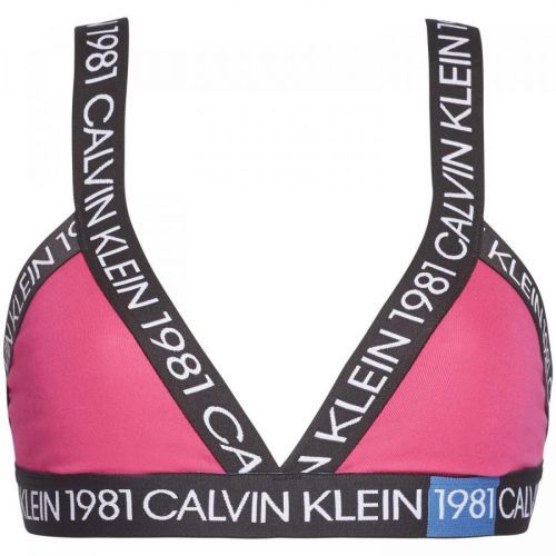 Podprsenka bez kostice QF5447E-8ZK růžovočierna Calvin Klein ružovo / čierna XS