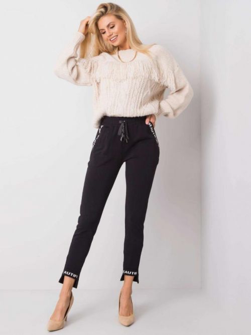 Dámske čierne tepláky S