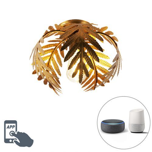Vintage inteligentné stropné svietidlo zlaté 24 cm vrátane WiFi ST64 - Botanica