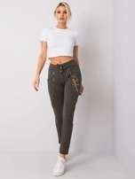 Tmavo khaki tepláky so sloganom S