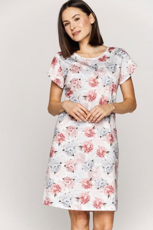Dámska nočná košeľa Cana 877 kr / r S-XL biele ruže S