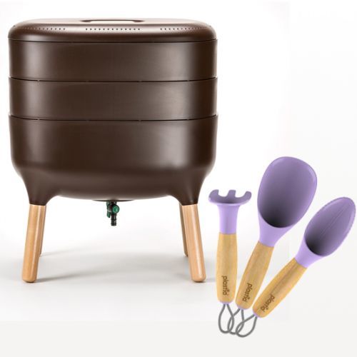 Plastia Set HNEDÝ - Vermikompostér + Pestovateľsky set