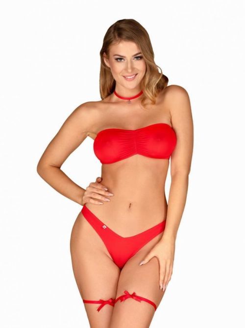 Vianočný kostým Kissmas set - Obsessive červená S / M