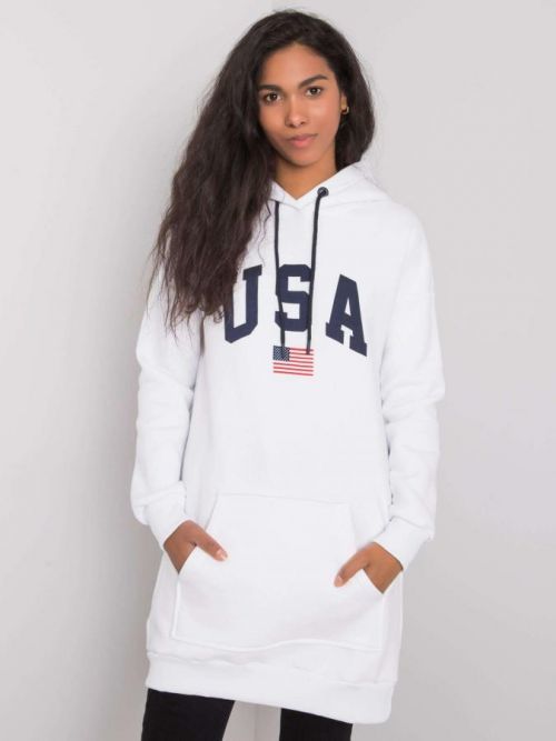 Dámska biela mikina RUE PARIS s potlačou S