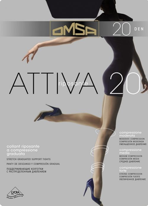 Pančuchové nohavice Omsa Attiva 20 deň S-XL daino / ep.béžový 5-XL