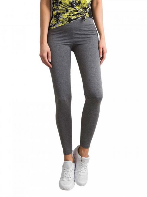 Tmavošedé hladké dámske legíny S