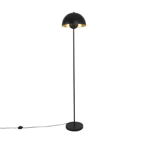 Priemyselná stojaca lampa čierna so zlatom 160 cm - Magnax