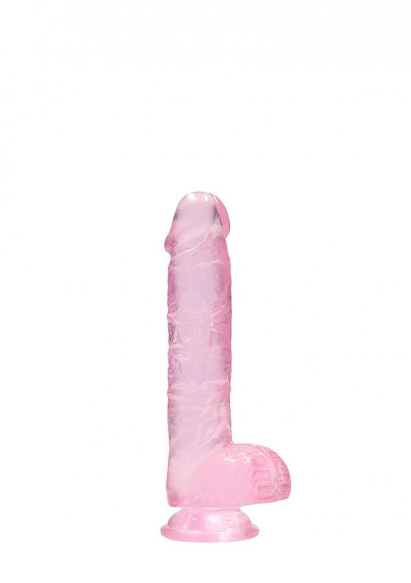 Realrock gelové dildo s přísavkou 15 cm růžové
