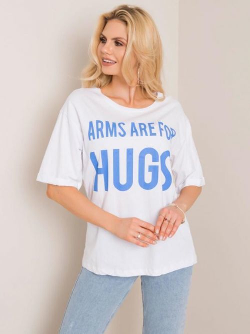 RUE PARIS Biele dámske tričko s nápisom S