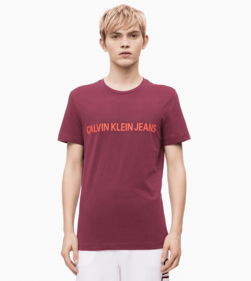 Pánske tričko OU39 vínová - Calvin Klein vínová M