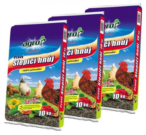 AGRO Slepačie hnoj 3 x 10 kg