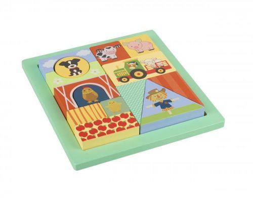 Orange Tree Toys Puzzle zvieratká na farme / Farm Animals Block Puzzle