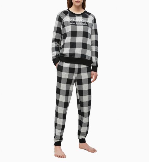 Dámska mikina QS6301E-2ZJ sivočierna - Calvin Klein šedo - čierna L
