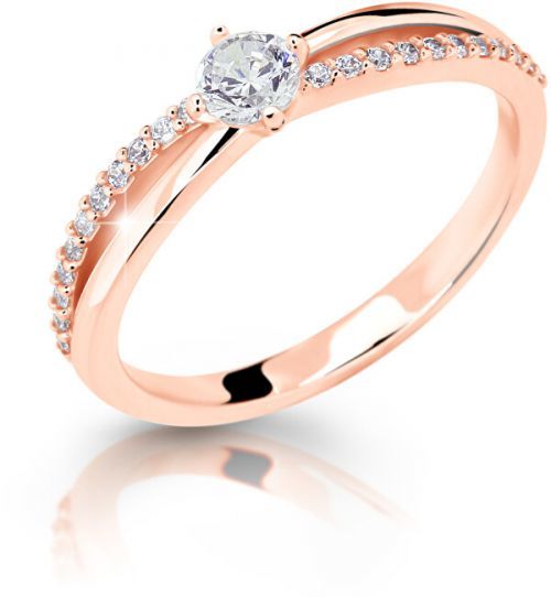 Cutie Jewellery Nežný trblietavý prsteň z ružového zlata Z6728-2837-10-X-4 48 mm