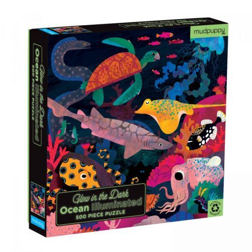 Mudpuppy Svietiace puzzle - Oceán (500 ks) / Glow in the Dark Puzzle Ocean Illuminated (500 pc)