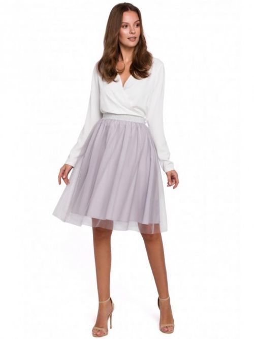 K033 Tulle skirt with elasticized waist - grey EÚ S.